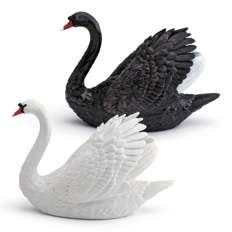 Geese Figurine Realistic Geese Statue Sculpture Farm Animal Model Collections Table Centerpieces Ornament Home Decors