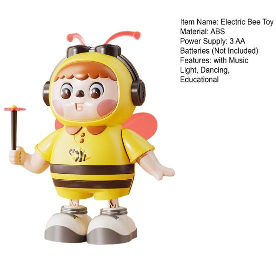 Electric Singing Dancing Bee Toy with LED Light Music Kids Walking Bee