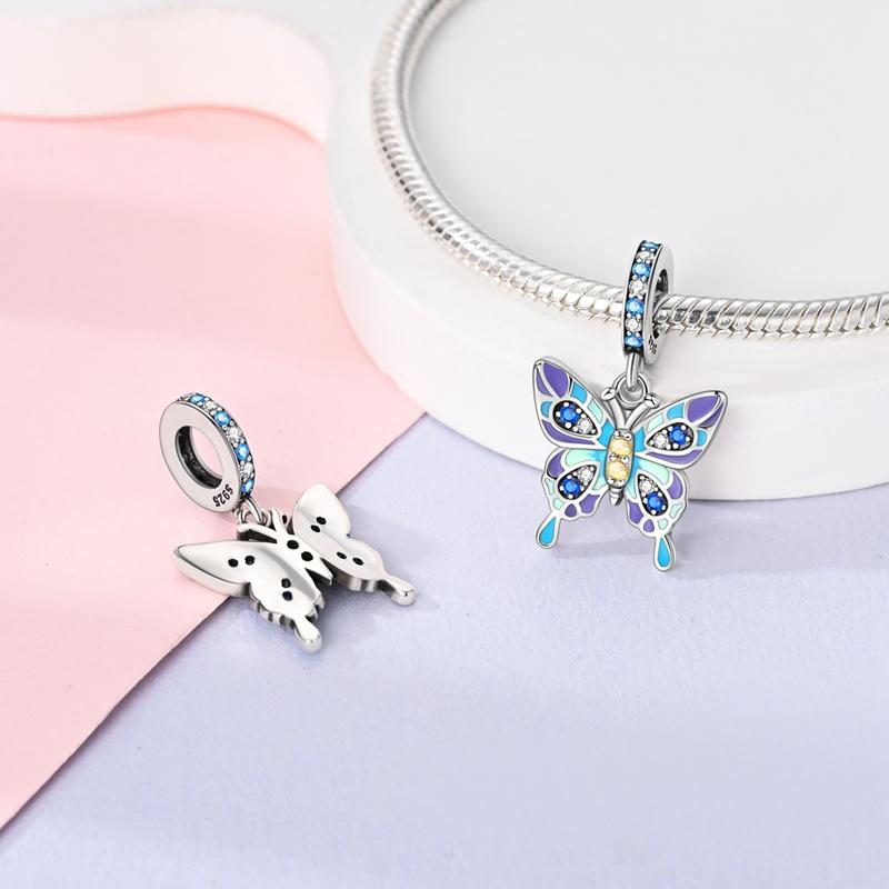 Charms Copper Butterfly Unicorn Firefly Bead Pendant Jewelry Fit Original Bracelet For Women Diy Party Gifts