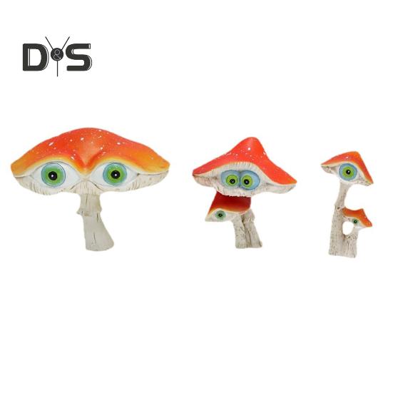 

3 шт. мультяшные фигурки грибов, реалистичные, устойчивые к погодным условиям, миниатюрные статуэтки для ландшафтного декора в горшках 3pcs