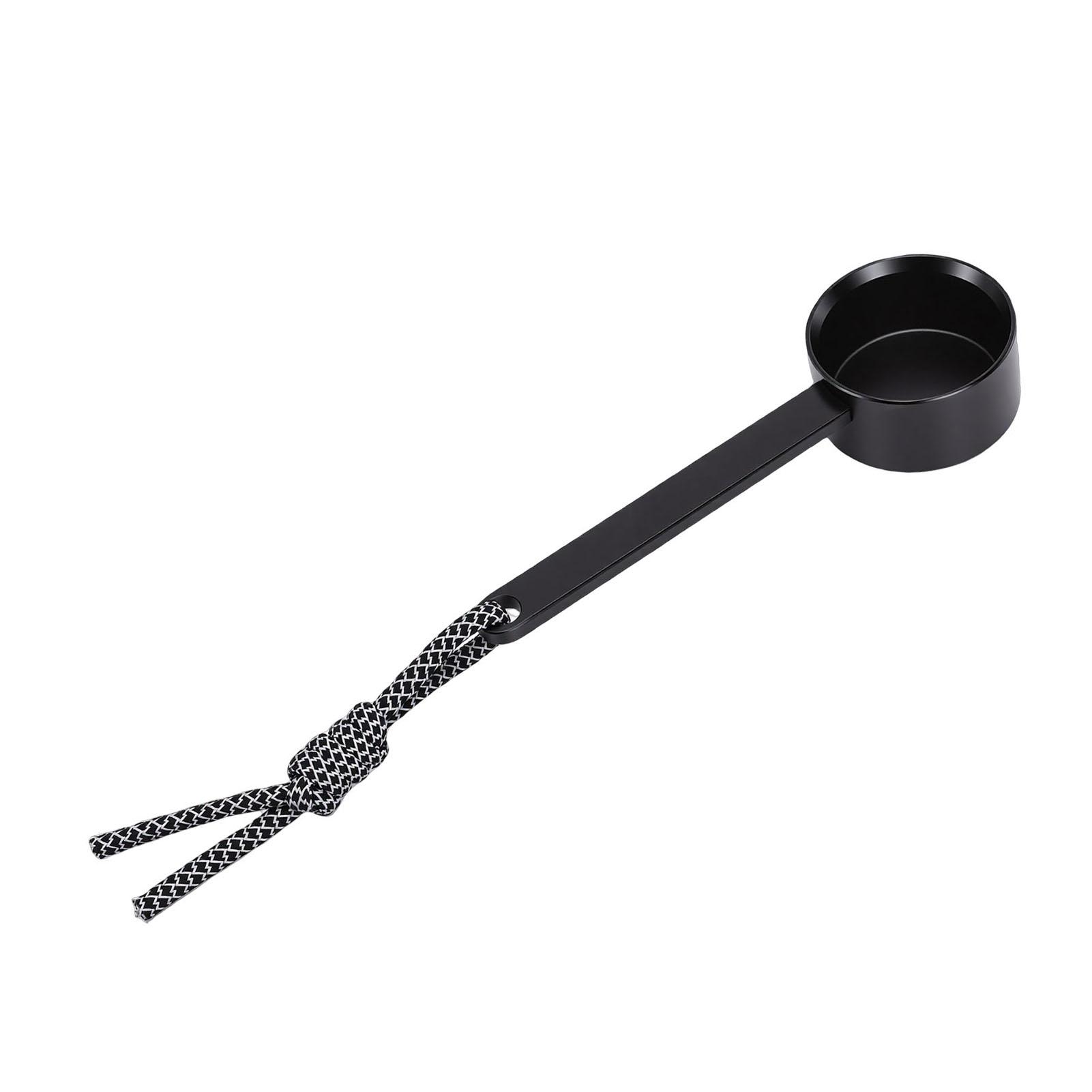 10g Coffee Measuring Scoop Black Aluminum Alloy   Handle Coffee Bean Measuring Scoop with Rope for Milk Powder Tea