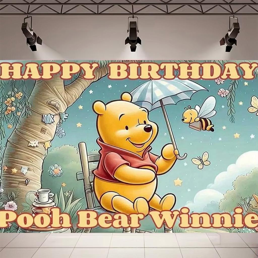 Winnie the Pooh welcome backdrop, cute bear, bee, for children, newborn, baby shower, photography, gift99