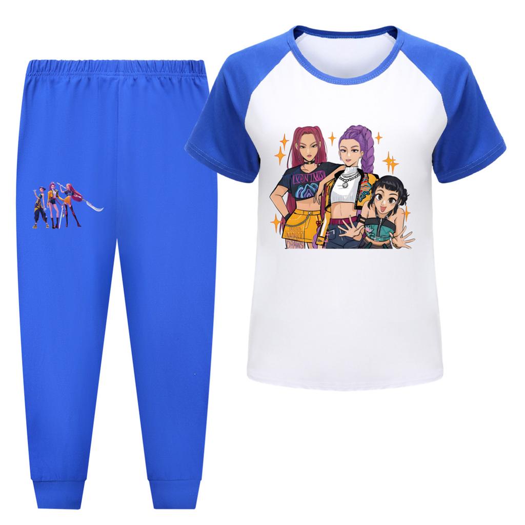 Children's Summer Sports T-shirt And Pants Two-piece Sportswear Set Short-sleeved Printed Clothing Suit