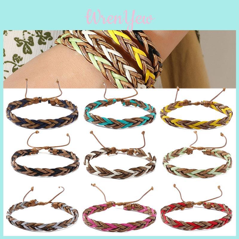New Arrival Colorful Handcrafted Leather Woven Minimalist Literary Bracelet For Women Bohemian Style