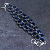 London Blue Topaz Gemstone Handmade 925 Sterling Silver Bracelet 7-8" K1K43