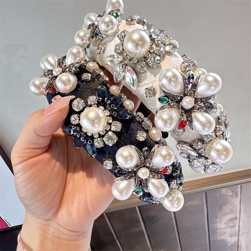 Damen Stirnband Dickes Stirnband Gepolstert Glänzende Strasssteine für Dame Mädchen Shopping Party Auftritt Reise Kopfschmuck