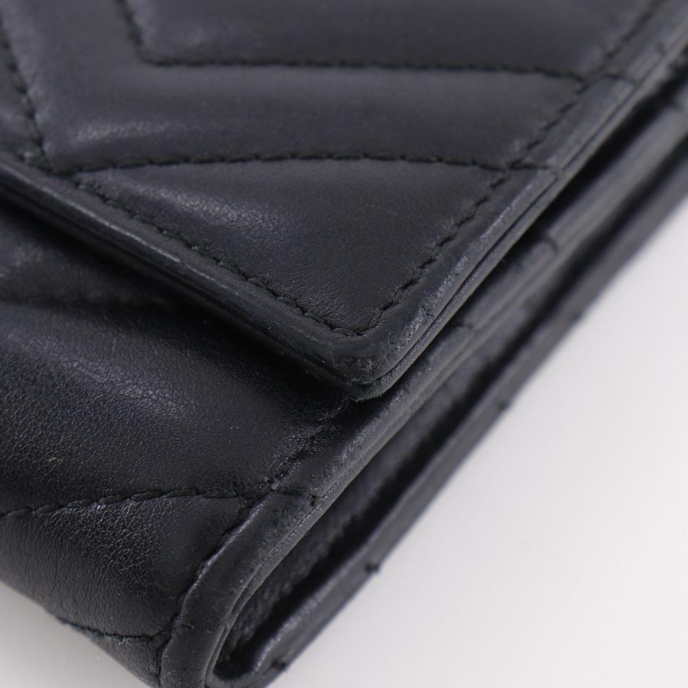 GUCCI GG Marmont Purse 443436 black Calfskin Women Used