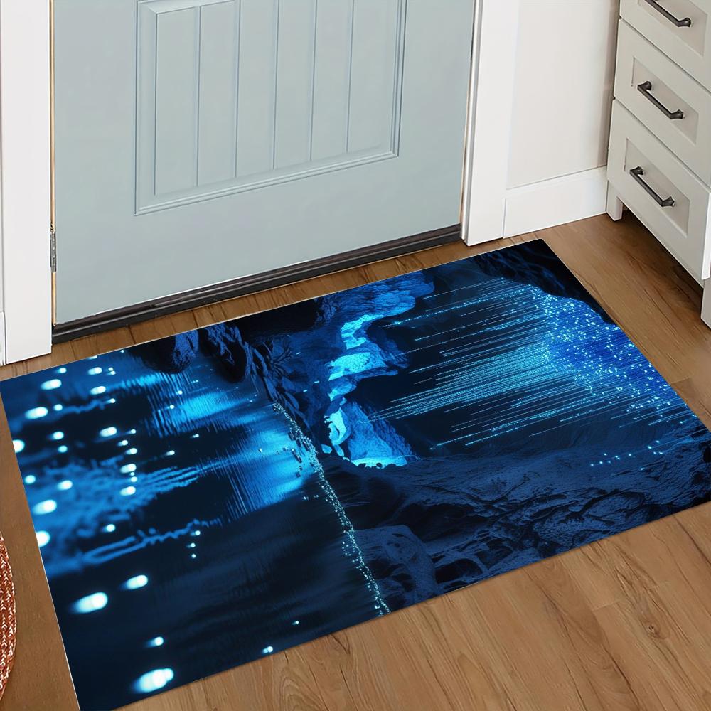 Mystic Cave Door Mat Various Styles With Sunlight Beam Underwater Grotto Jungle Oasis Art Designs NonSlip Rug For Home Decor