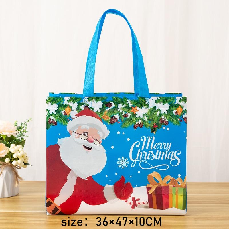 

1-20PCS Christmas Gift Bags Santa Snowman Moose Design Goodie Bags for Kids Candy Storage, Holiday Party Supplies Tote 1PC