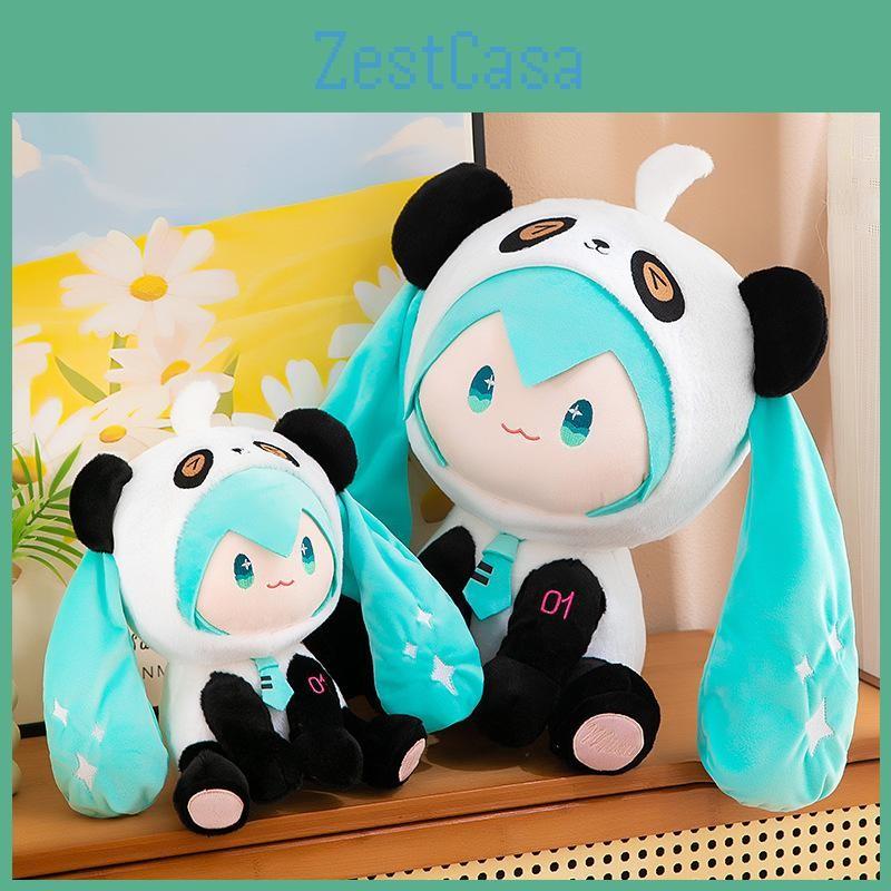 Panda Hatsune Cute Miku Stuffed Animal With Short Plush Fabric For Home Decor