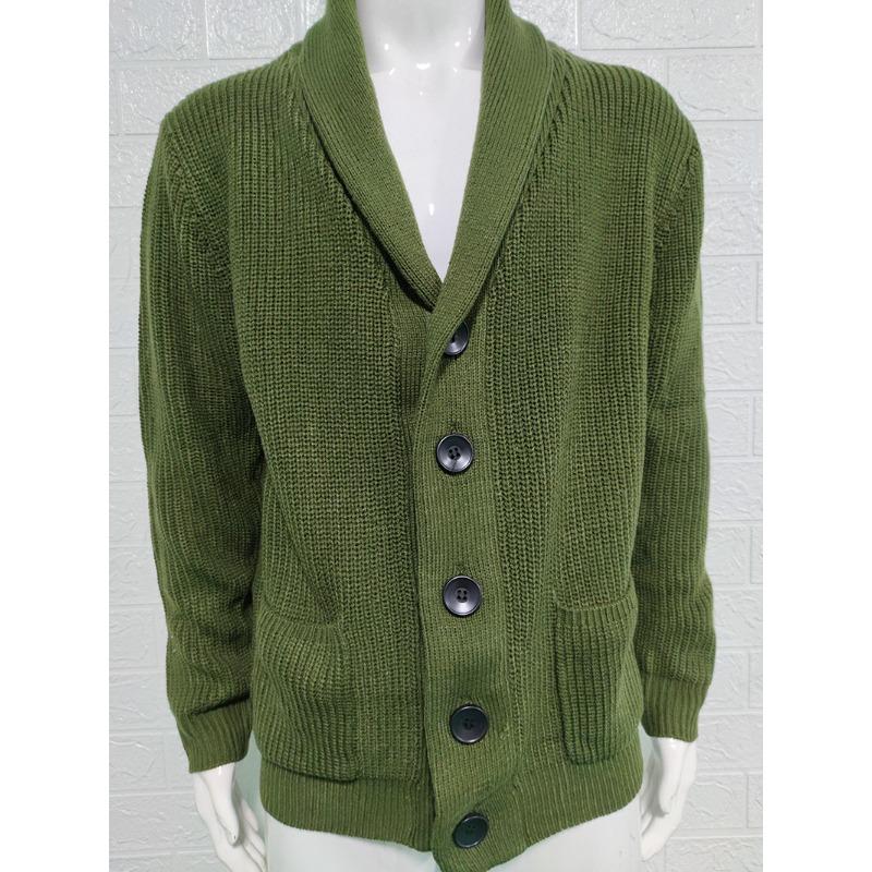 2025 Winter Sweater Men's High Neck Single Button Pocket Knitted Top