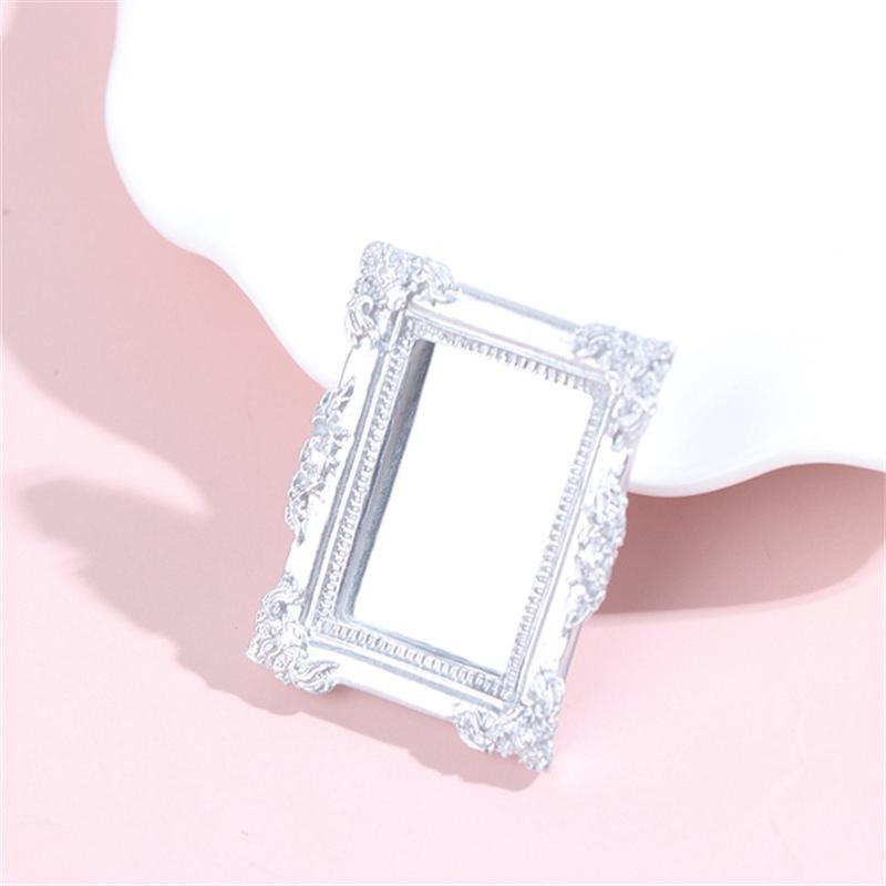 Furniture Miniature Mirror Mirror Doll Wall Room 1/12 Dollhouse House Mirror Miniature Frame Accessories