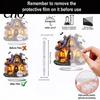 Candlelight Ornaments Halloween 2D Acrylic Flat Ghostly Decoration Spooky Night Light Decorations for Desk Home Office Cafe Transparent
