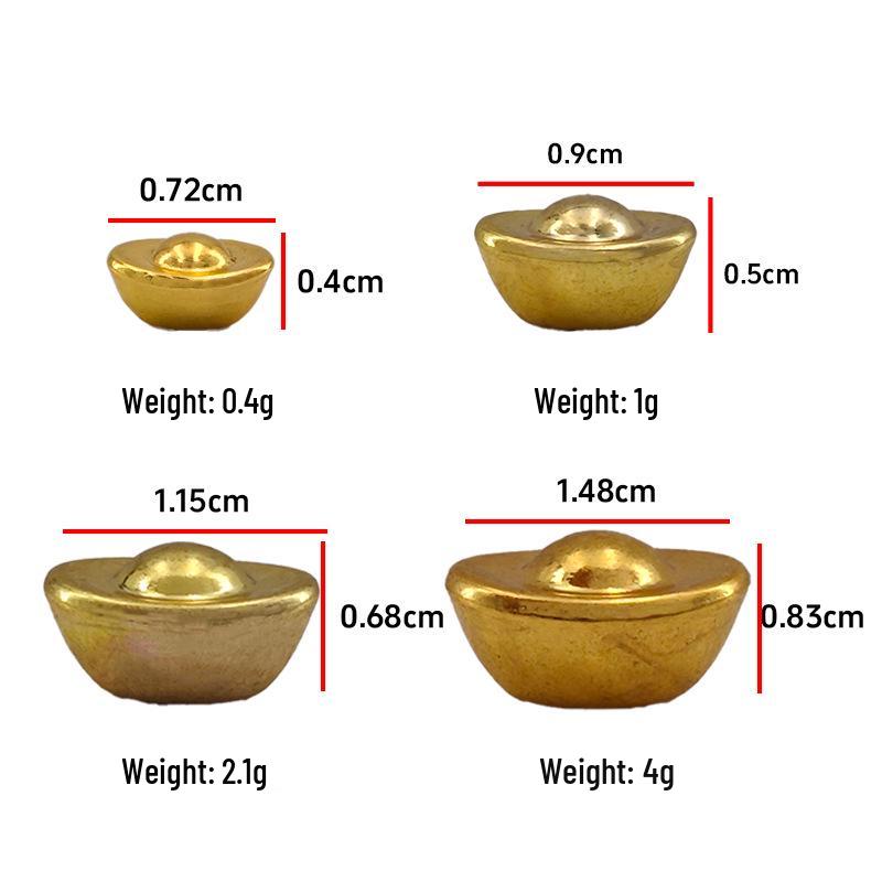 Mini Gold Yuanbao Metal Ornament Accessory - Treasure Bowl Design