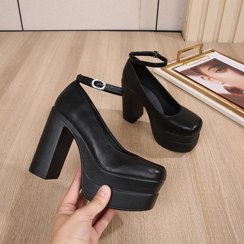 2026 Spring European  American Chunky High Heels: Fashion Show Waterproof Platform Women s Shoes 35