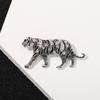 Vintage Tiger Brooch: Gold & Silver Rhinestone Animal Pin for Women's Fashion Accessories