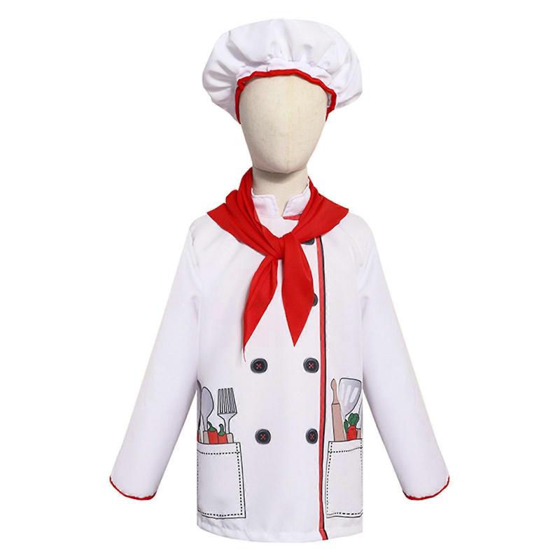 Chef Role Play Costume Dress -Up Set With Realistic Accessories-Pretend Chef Outfit