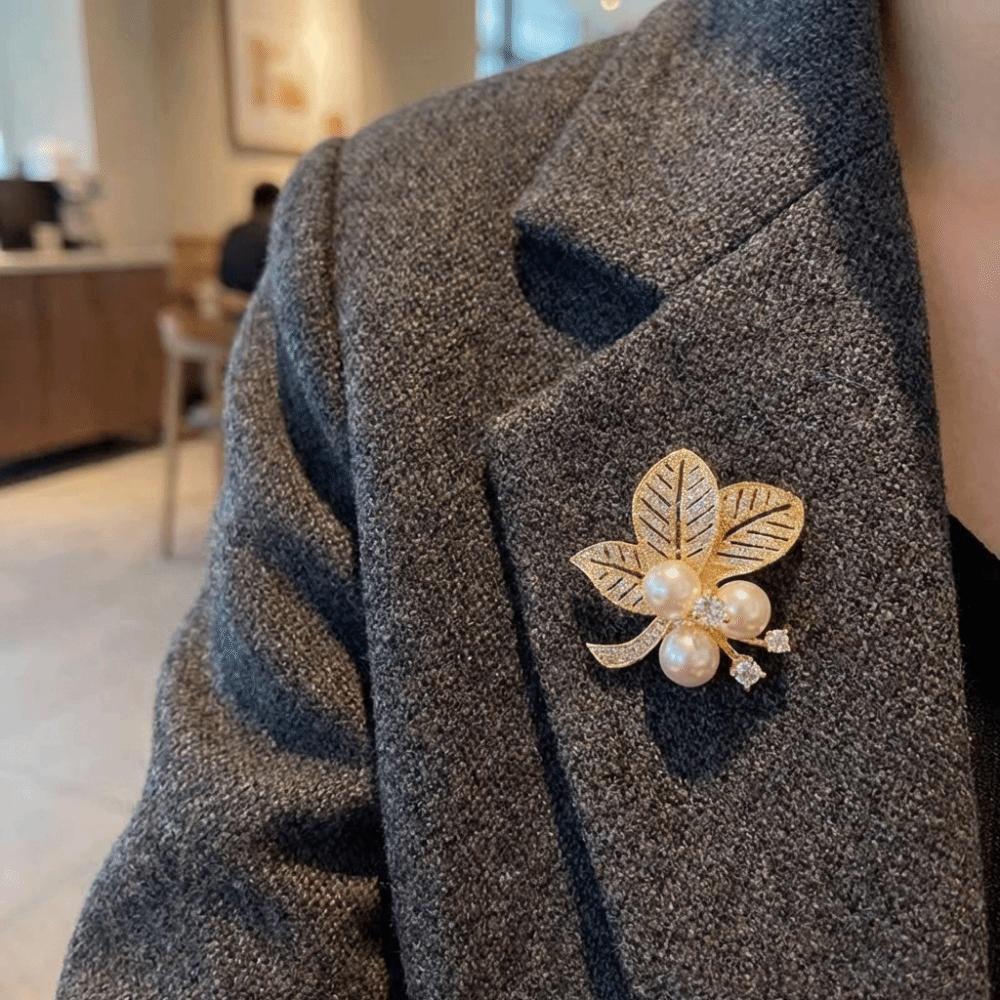 Vintage Pearl Brooch Luxury Wheat Ears Lapel Pins Handmade Women's Brooch  Wedding Occasion