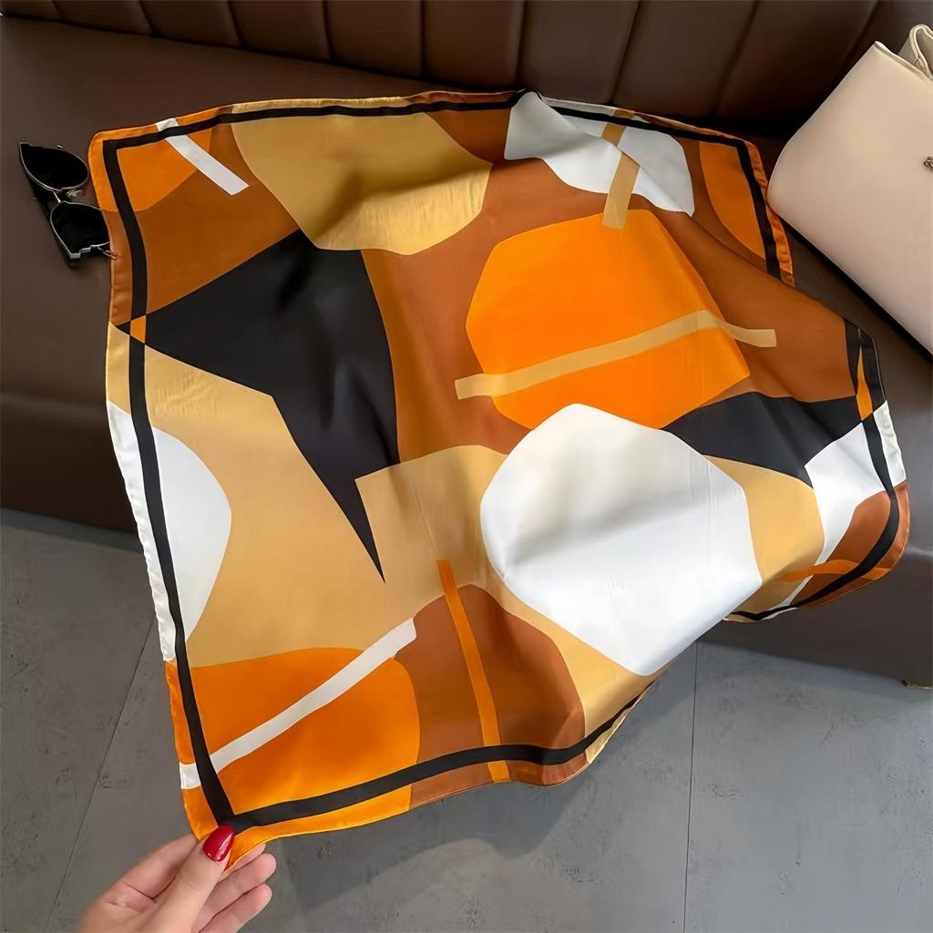 High-End Retro Korean-Style Silk Square Scarf: Versatile Fashion Accessory for Women