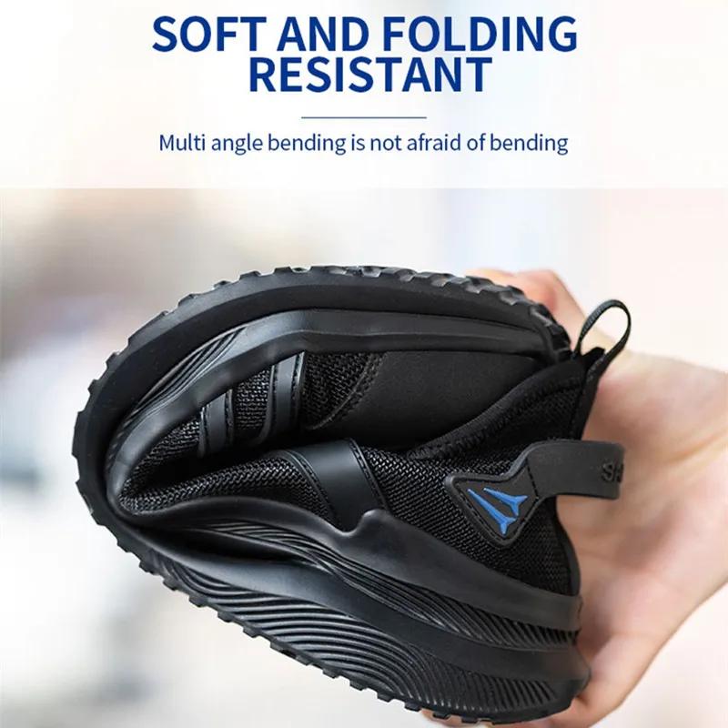 Anti Puncture Men Safety Shoes Summer Work Sneakers with Steel Toe Breathable Work Shoes for Men Protective Shoes with Metal Toe