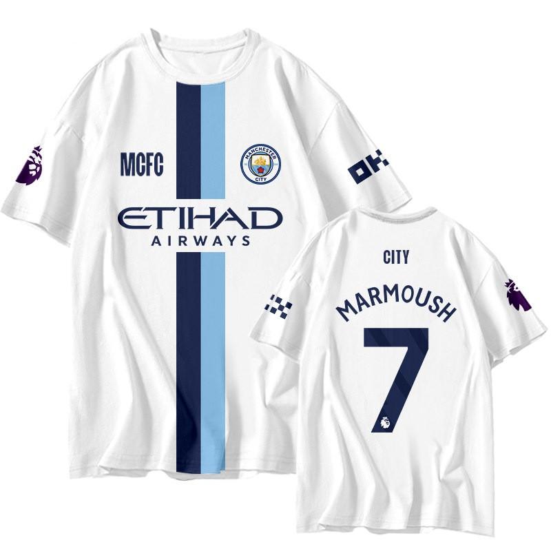 Manchester City ''-2027 Tricou Acasă/Deplasare Bărbați cu Mânecă Scurtă cu Uscare Rapidă Tricou Fotbal Croială Largă Respirabil Tricou de Performanță