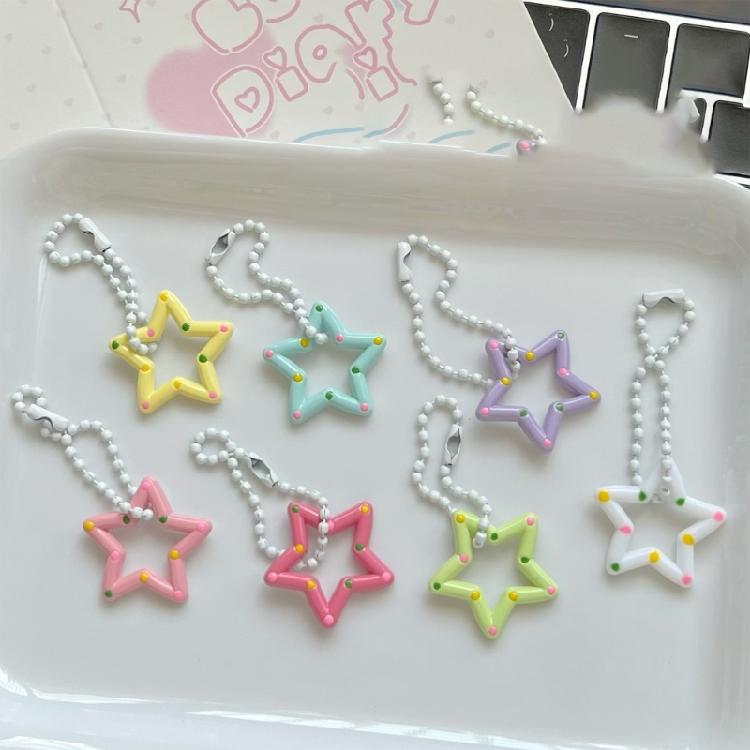 Stylish Adorable Acrylic Star Dot Keychain Fun and Unique Hollow Star Charm
