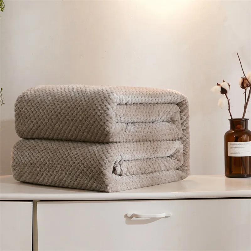 Strip Plush Sofa Towel Knitted Blanket Plaid Sofa Cover Bedside Blankets Living Room Home Decor Throw Blanket Sofa Blanket