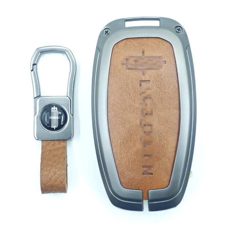 Genuine Leather Alloy Car Key Case for Voyager, Adventurer, Aviator Models