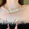 Irregular Shape Retro Pearl Necklace Exaggerated Design Evening Necklace  Party Wear