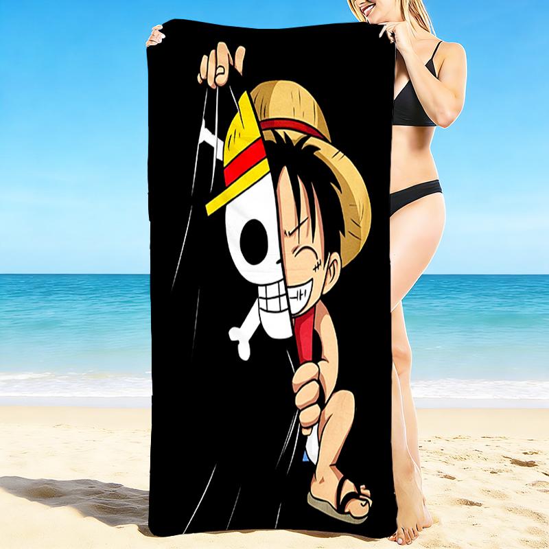 1Pc Adventure Luffy Beach Towel Quick Dry Multiuse For Beach Pool Gym Yoga Home Travel Christmas Halloween Xmas Gift G1304