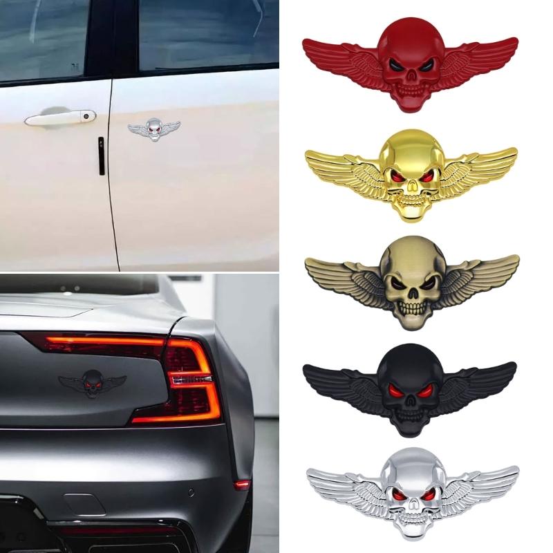 3D Metal Devil Skull Car Emblems Sticker Auto Badge Sticker Bumper Decal for Car SUV Truck Motorbike