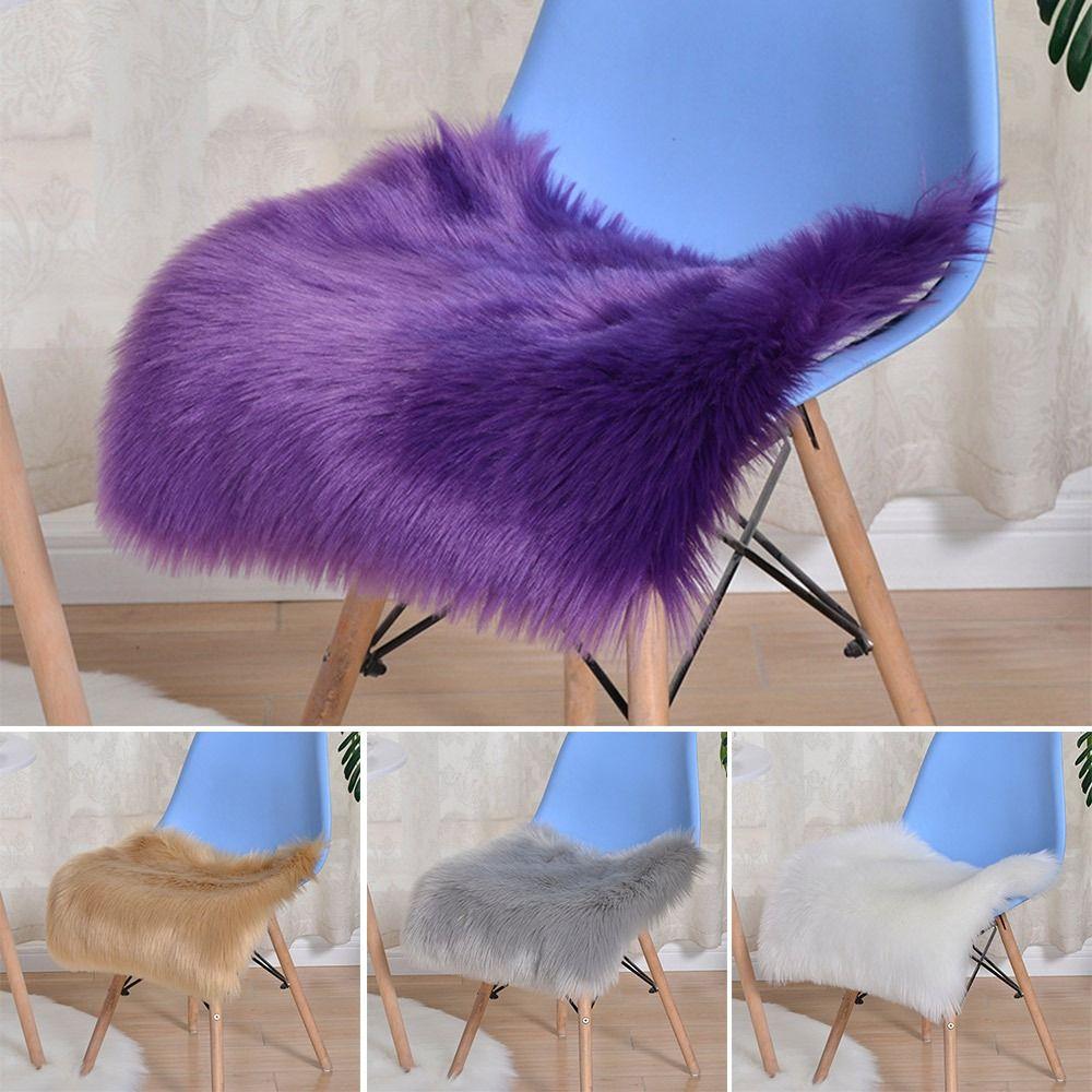 Home Decor Non Slip Plush Seat Pads Square Thickened Plush Cushion Breathable Warm Chair Pad Home