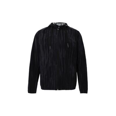 Wujie Series Striped Windproof Casual Hooded Jacket Men Jacket Black IW1512