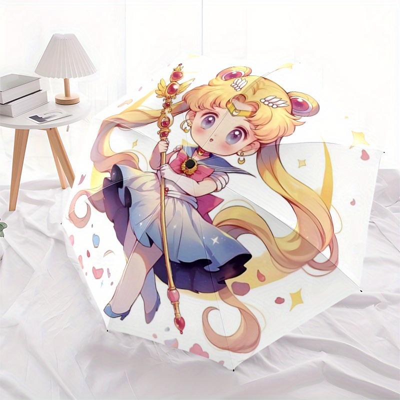 

1pc Cute Sailor Moon Automatic Opening and Closing Umbrella - Suitable for Various Occasions, Outdoor Activities, Lightweight and Durable Au