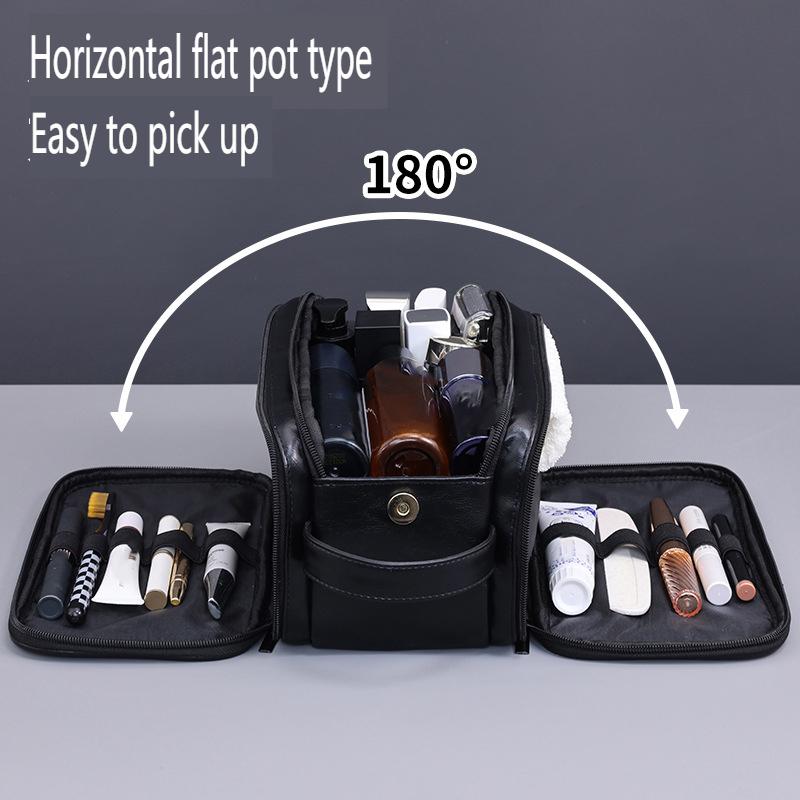 ჯიბეები PU ტუალეტის ჩანთა ქალებისთვის მამაკაცებისთვის სამგზავრო აუცილებელი ნივთები მაკიაჟის ჩანთა წყალგაუმტარი კოსმეტიკის სარეცხი ორგანიზატორი