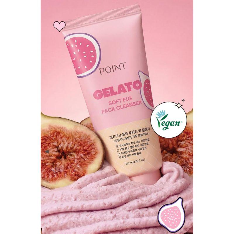 POINT Gelato Soft Fig Pack Cleanser Gentle Exfoliating Vegan Face Cleanser Cooling Pore Care Korean Skincare 100ml 1ea