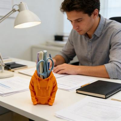 Kreativer Stiftehalter Einzigartiges Sweatshirt-Design 3D-gedruckter Schreibtisch-Organizer für Stifte Bleistifte Lineale Scheren Geräumige Schreibtischaufbewahrung Büro Schule