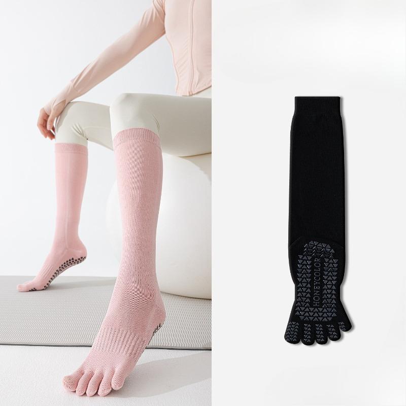 

Пятипалые йога-носки с противоскользящей функцией для женщин на осень и зиму, подходят для тренировок по пилатесу и занятий спортом, носки с разделенными пальцами 1 pair