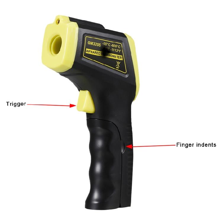 Non-Contact Pyrometer 600℃ /1112℉ IR High Temperature Gun with LCD Display GM320