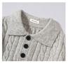 Mr. NR Men's Light Luxury Casual Polo Shirt - Solid Color, Fine Stripe, Brushed Knit Sweater