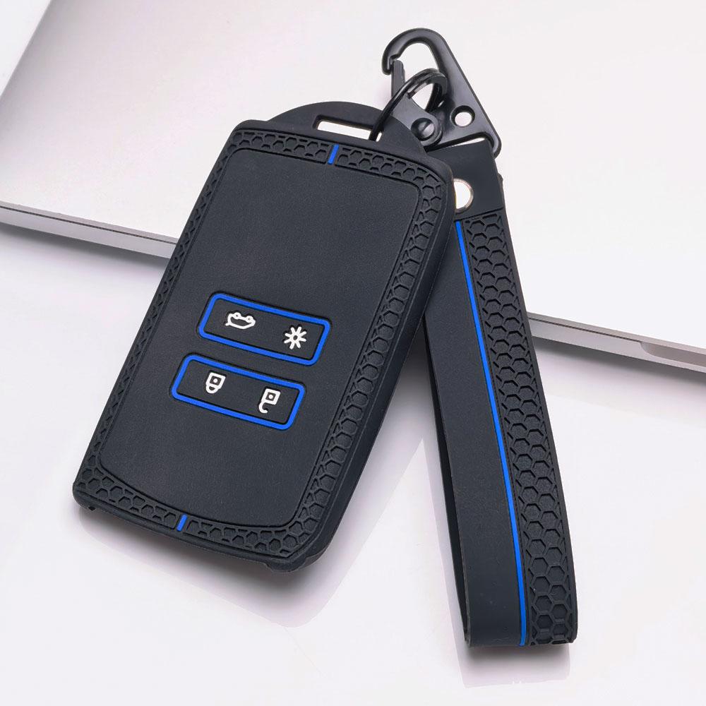 Copri Chiave per Renault Koleos Kadjar Arkana Clio Megane Captur Zoe Scenic con Portachiavi Protezione Anti-Graffio Antiurto Texture Morbida al Tatto