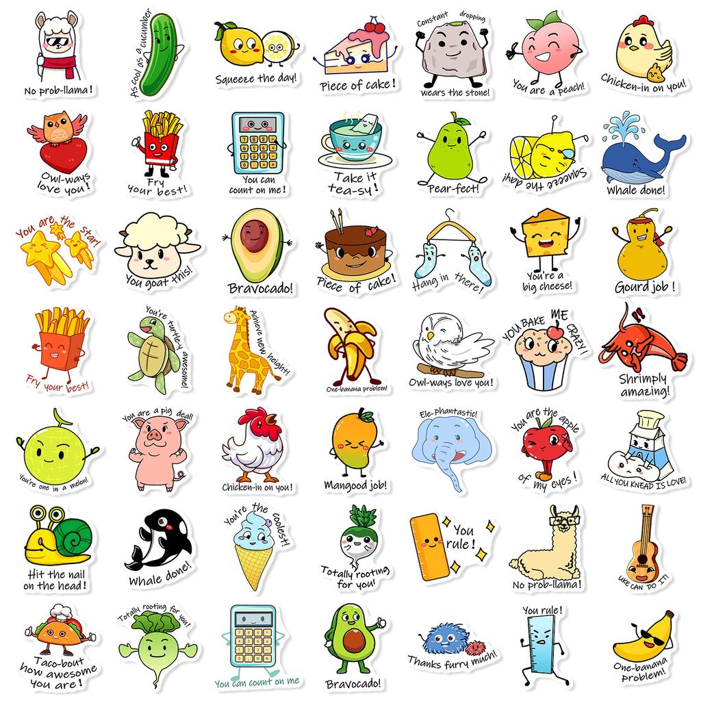 100 Children's Puzzle Early Education Pun Stickers Fun Homophone Motivation Reward Stickers