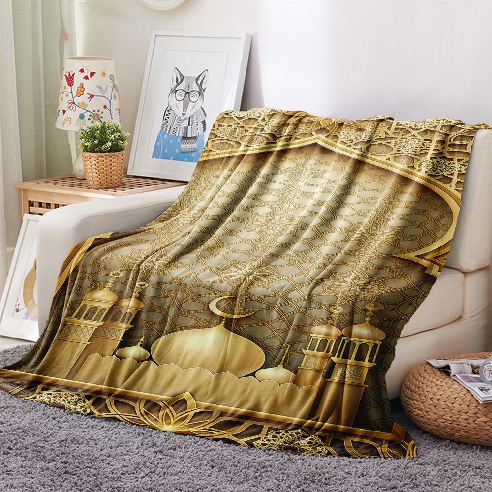 1Pz Coperta in Flanella con Stampa Musulmana, Alta Qualità, Per Tutte le Stagioni, Decorazione per la Casa, Calore e Comfort, Perfetta per Regali di Natale