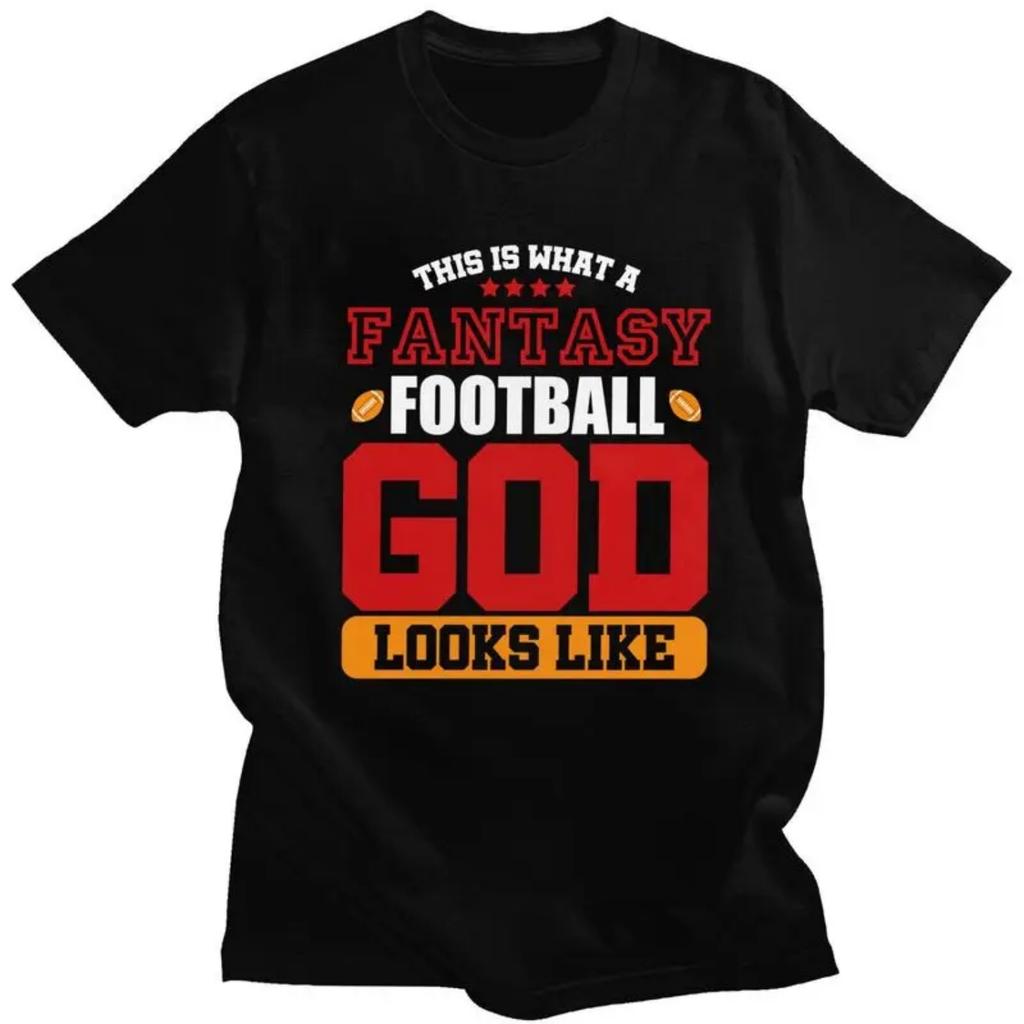 Custom Trendy Fantasy Football God T Shirt Men Pure Cotton T-shirt Casual Tee Tops Fashion Tshirt