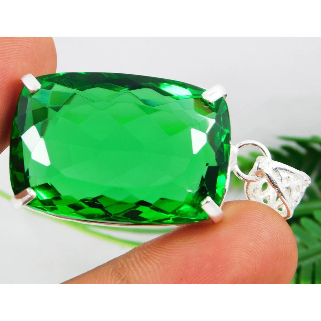 Pendant Solid Silver 86.75 Ct Natural Green Peridot Gorgeous Gemstone Certified