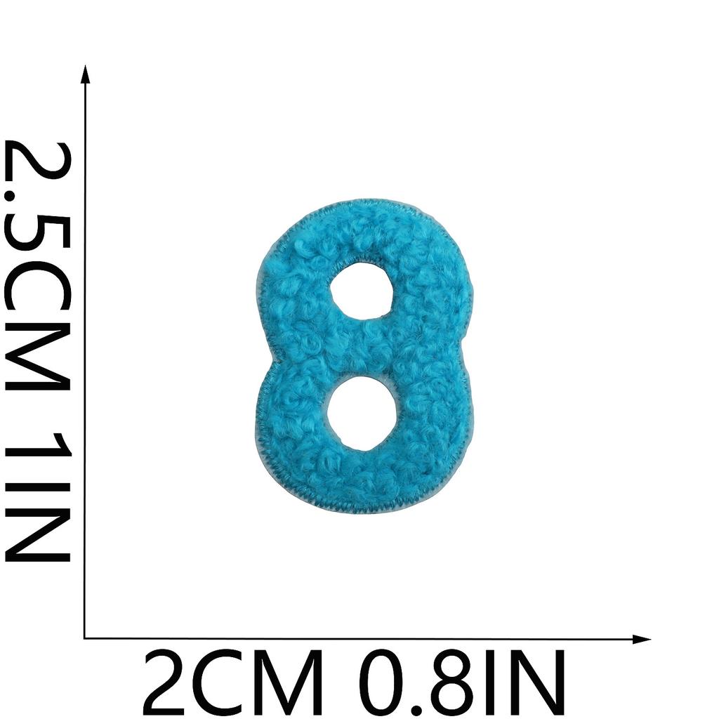 Towel Embroidery English Alphabet Embroidery Cloth Sticker Small Number Patch Sticker Bag Decoration Chenille Embroidery Label Ironing