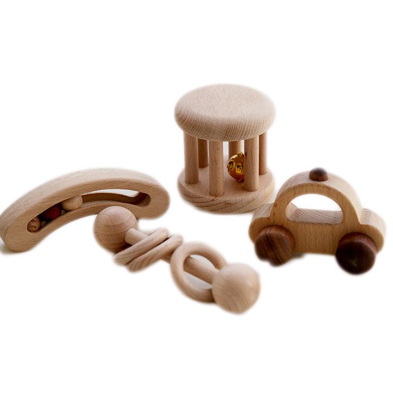 Children's Musical Wooden Rattle Toy Set for Early Education and Gift