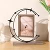 6-inch Wrought Iron Photo Frame Hollow Pull-out Design Metal Frame for Home Bedroom Desk Decoration Personal Photo Decoration