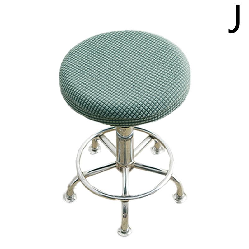 Thickened Solid Color Round Chair Cover Dining Stool Cover Elastic Chair Cushion Cover Washable Removable Seat Cover
