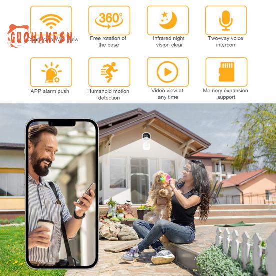 USB Wi-Fi kamera - Noční vidění, Detekce pohybu, Rozšíření paměti, Obousměrný zvuk, 360stupňová rotace, Ochrana soukromí, Ovládání aplikací